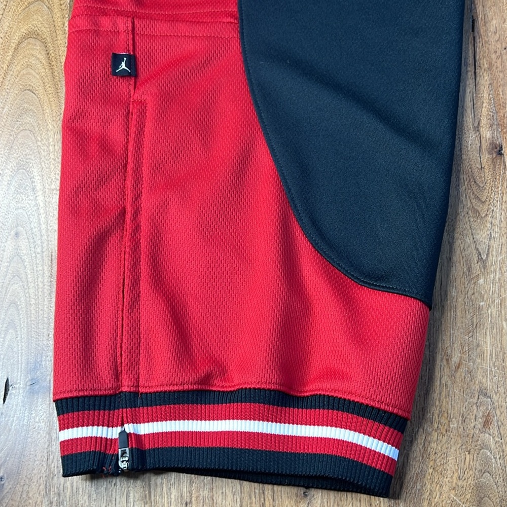 Nike Air Jordan Jogger Pants Wide Loose Leg Warm Up Basketball Red Black Sports - Picture 4 of 12